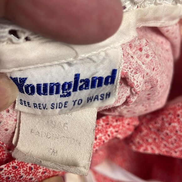 Youngland Infant Girl’s Paddington Bear Smock Dress Size 7 Red & White Vintage - Picture 10 of 14